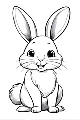 Obraz premium A cute rabbit coloring page.
