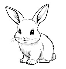 Obraz premium A cute bunny coloring page.