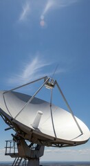Close-up of Satellite Dish Under Blue Sky