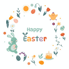 Obraz premium Embrace the vibrant joy of spring and Easter celebrations with this delightful illustration, a perfect visual treat to exercise creativity and inspire festive projects for family and friends