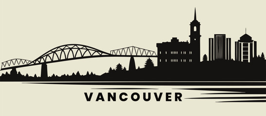 Vancouver skyline vector featuring Canada Place.