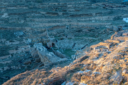 Blue hour landscape at Augusta Bilbilis archaeological site