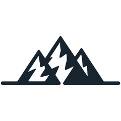 Minimalist mountain range vector icon for nature and adventure themes