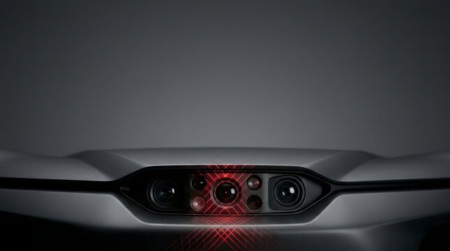 Advanced AI Sensor System with Red Laser Grid