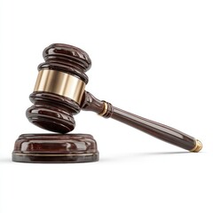 Wooden gavel on a sound block