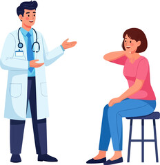 Obraz premium Physician consulting with female patient in clinic