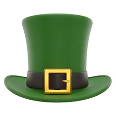 Green leprechaun hat with gold buckle, St Patricks Day