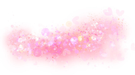 Pink bokeh and glitter with a transparent background. © Nalinnipha