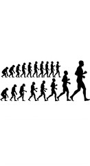 Obraz premium Evolution of a man running silhouette