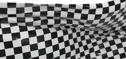 Obraz premium Abstract image of a black and white checkerboard flag waving with unique textures, perfect for racing and speed themes.