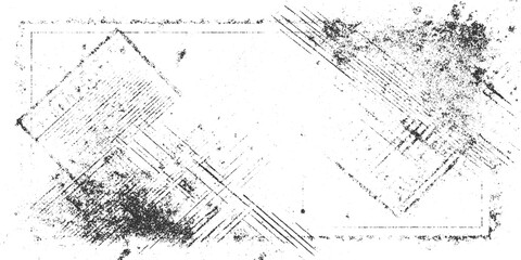 Black and white distressed textured background with geometric lines and speckles grunge