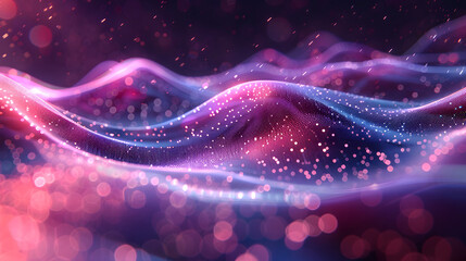 Smooth flowing data waves with digital motion lines.