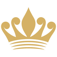 Elegant minimalist gold crown icon for royalty, nobility, or premium design