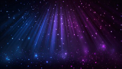 Fototapeta premium Abstract Cosmic Nebula with Glowing Particles and Light Rays.