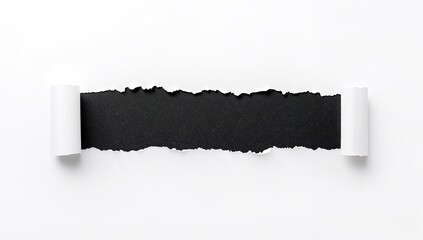 Obraz premium Horizontal Ripped Paper Border – Torn Edge Strip, Textured Grunge Element