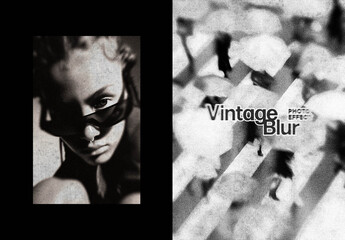 Vintage Blur Poster Photo Effect Mockup