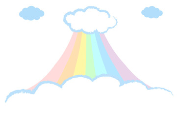 虹と雲の背景