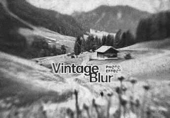 Vintage Blur Photo Effect Mockup