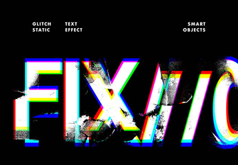 Glitch Static Effect Mockup