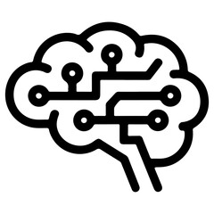 Obraz premium AI automation brain icon