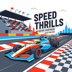 Obraz premium Formula 1 Race Car Speeds Down Track During Motorsport Championship