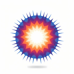 Radiant colorful starburst sun graphic with gradient rays