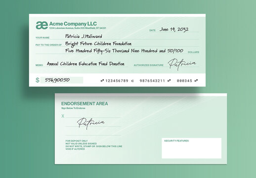 Blank Check Template / Blank Cheque Template