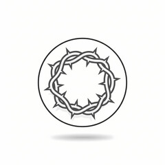 Crown of Thorns Circle Icon Easter Sacrifice Symbol
