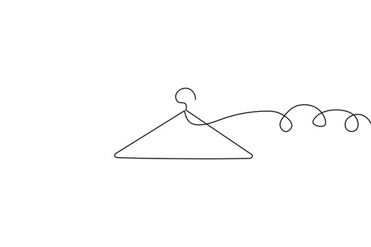 Modern minimalist cloths hanger illustration for closet and boutique branding
