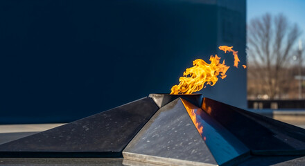 Eternal flame on Memorial Day symbolizing remembrance and everlasting honor