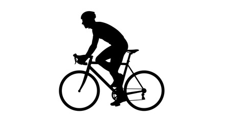 Obraz premium Man Riding a Bicycle Silhouette Profile.