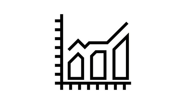 Line style animated icon of recession chart 