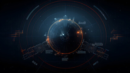 Satellite and signal transmission background with radar and orbit visuals.