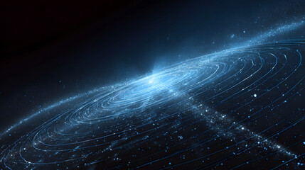 Satellite and signal transmission background with radar and orbit visuals.