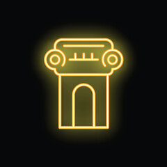 Naklejka premium Neon sign illuminating an ancient greek column, perfect for projects related to history, architecture, or classical themes