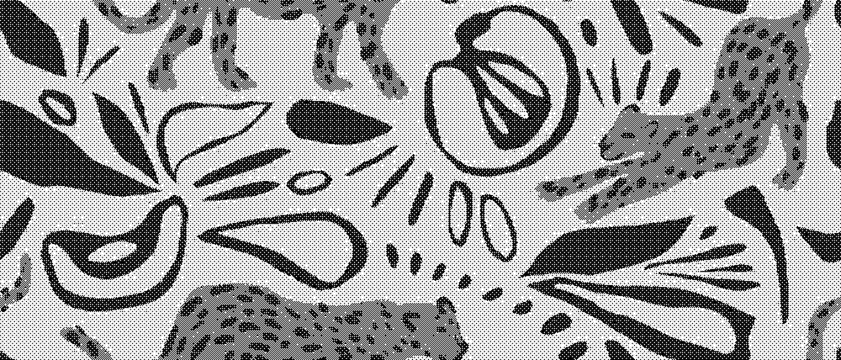 Black and white animal print fabric with cheetahs and leaves pattern