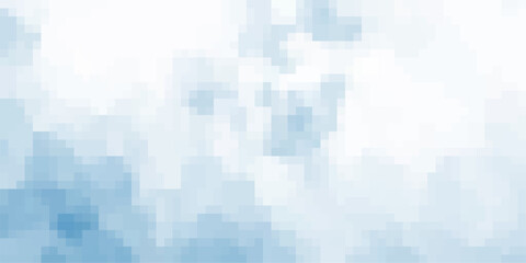 Obraz premium Soft blue and white pixelated abstract background with a cloudy or smoky texture for digital art and design projects