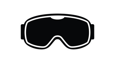 A striking black and white illustration of ski goggles showcasing a bold modern design silhouette high quality professional detailed elegant © jivect02
