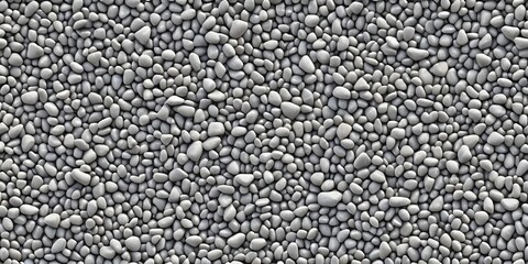 A high-angle view of small gray pebbles filling the frame densely with uniform texture and varied shading.