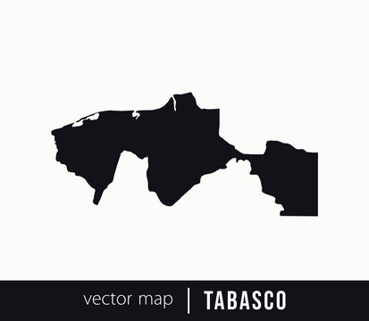 Tabasco state map. Federative unit of Mexico. Vector map for any needs.