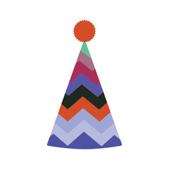 Colorful Patterned Party Hat with Chevron Design