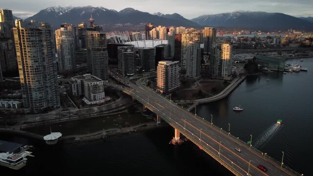 Vancouver BC Skyline Drone Shot