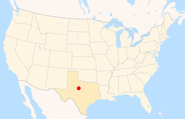 Obraz premium Location Map of Abilene Regional Airport (Abilene, Texas, USA). IATA-code: ABI. No labels at all.