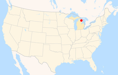 Location Map of Alpena County Regional Airport (Alpena, Michigan, USA). IATA-code: APN. No labels at all.