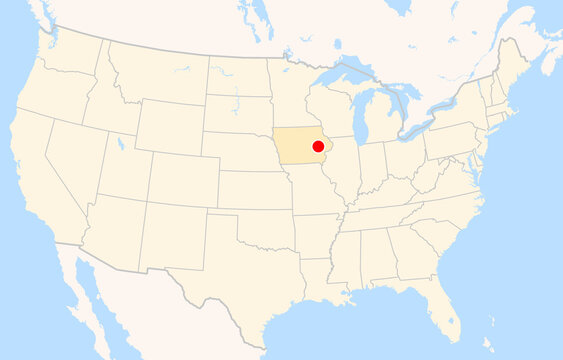 Location Map of Eastern Iowa Airport (Cedar Rapids, Iowa, USA). IATA-code: CID. No labels at all.