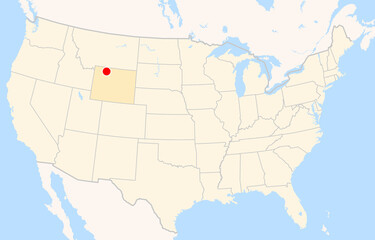 Obraz premium Location Map of Yellowstone Regional Airport (Cody, Wyoming, USA). IATA-code: COD. No labels at all.
