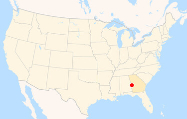 Obraz premium Location Map of Columbus Airport (Columbus, Georgia, USA). IATA-code: CSG. No labels at all.