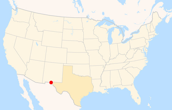 Location Map of El Paso Int. Airport (El Paso, Texas, USA). IATA-code: ELP. No labels at all.