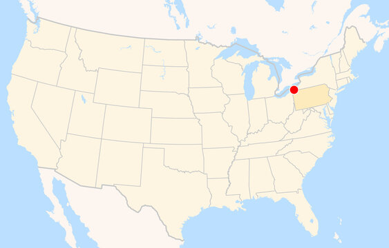 Location Map of Erie Int. Airport (Erie, Pennsylvania, USA). IATA-code: ERI. No labels at all.