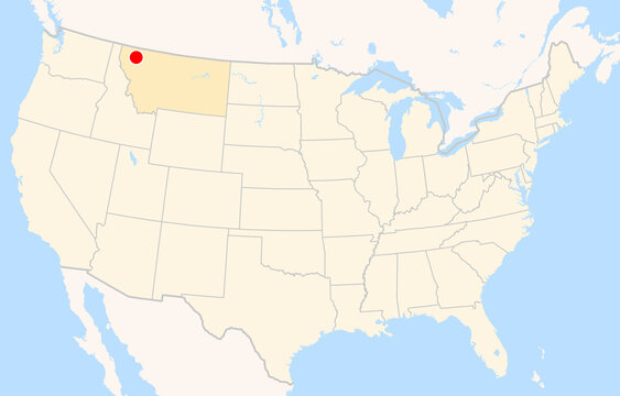 Location Map of Glacier Park Int. Airport (Kalispell, Montana, USA). IATA-code: FCA. No labels at all.